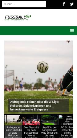 Vorschau der mobilen Webseite www.fussball24.de, Fussball 24 Newsfeed