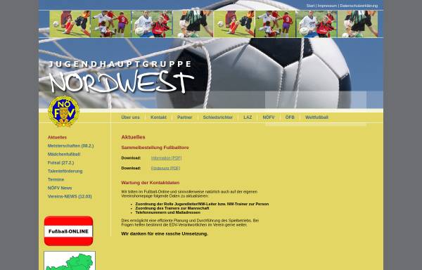 Vorschau von www.jhg-nordwest.at, JHG Nordwest des Niederösterreichischen Fußball-Verbandes (NÖFV)