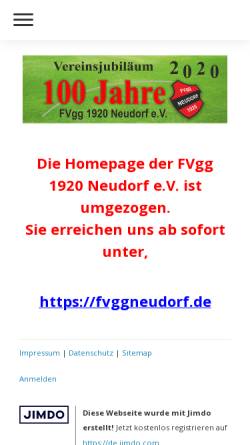 Vorschau der mobilen Webseite fvgg-neudorf.jimdo.com, FVgg Neudorf 1920 e. V.