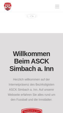 Vorschau der mobilen Webseite www.asck-simbach.de, ASCK Simbach am Inn