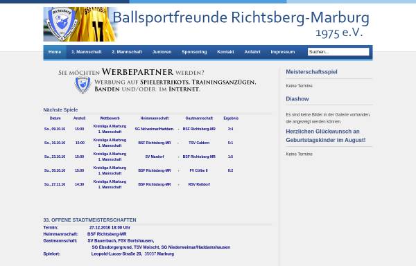 Vorschau von richtsberg-bsf.de, Ballsportfreunde Marburg Richtsberg 1975 e.V.