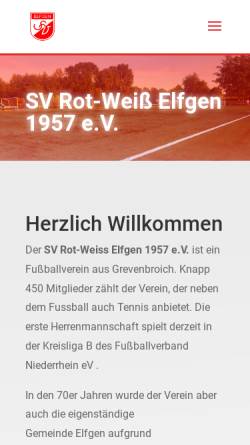 Vorschau der mobilen Webseite svelfgen.de, SV Rot-Weiss Elfgen 1957 e.V.