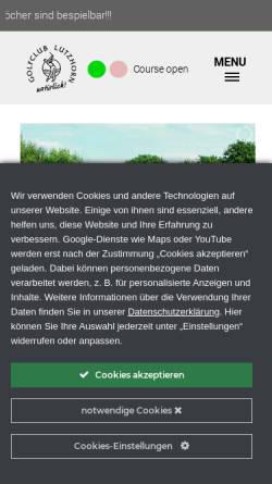 Vorschau der mobilen Webseite www.golfclub-lutzhorn.de, Golfclub Lutzhorn