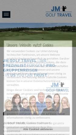 Vorschau der mobilen Webseite www.jm-golf.de, JM Golf