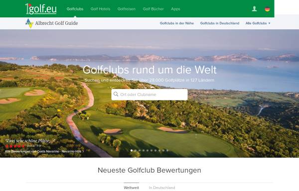 Vorschau von www.1golf.eu, Albrecht Golf Führer Deutschland und Europa