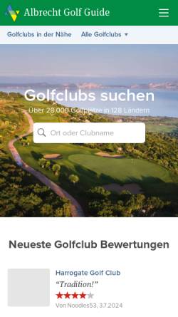 Vorschau der mobilen Webseite www.1golf.eu, Albrecht Golf Führer Deutschland und Europa