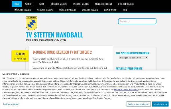 Vorschau von tvstetten.wordpress.com, TV Stetten Handball