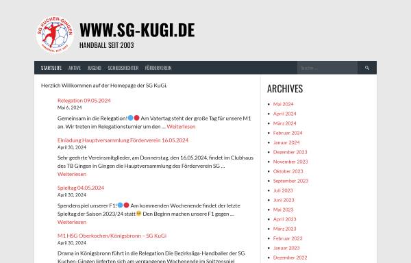 Vorschau von www.sg-kugi.de, SG Kuchen-Gingen Handball