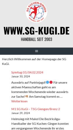 Vorschau der mobilen Webseite www.sg-kugi.de, SG Kuchen-Gingen Handball