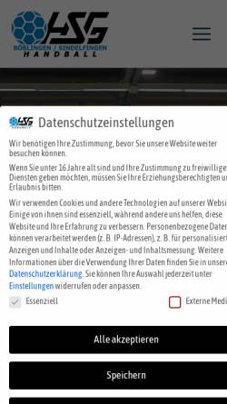 Vorschau der mobilen Webseite www.xn--hsg-bblingensindelfingen-poc.de, HSG Böblingen/Sindelfingen