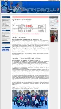 Vorschau der mobilen Webseite www.handball-wertingen.de, TSV Wertingen Handball