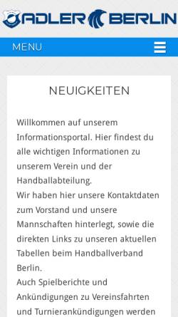 Vorschau der mobilen Webseite ms-wd.de, SV Adler Berlin e.V.