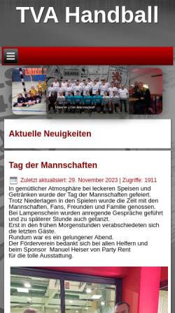 Vorschau der mobilen Webseite www.handball-in-alsfeld.de, TV Alsfeld 1849 e.V.