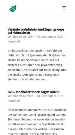 Vorschau der mobilen Webseite www.handball.bvgarrel.de, BV Garrel 1928 e. V.