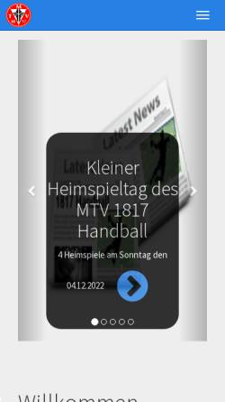 Vorschau der mobilen Webseite www.1817-handball.de, Mainzer TV Handball