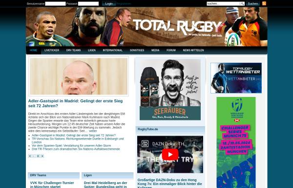 Vorschau von www.totalrugby.de, Total Rugby