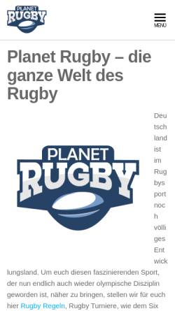 Vorschau der mobilen Webseite www.planetrugby.de, Planet Rugby