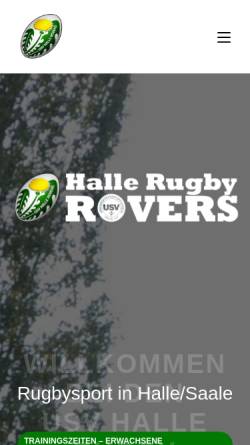 Vorschau der mobilen Webseite www.halle-rugby.de, USV Rugby Halle Rovers