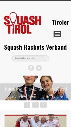 Vorschau der mobilen Webseite www.squash-tirol.at, Tiroler Squash Racketsverband
