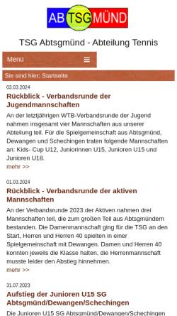Vorschau der mobilen Webseite www.tennis-abtsgmuend.de, TSG Abtsgmünd