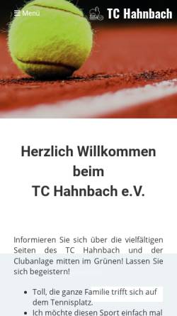 Vorschau der mobilen Webseite www.tc-hahnbach.de, TC Hahnbach e.V.