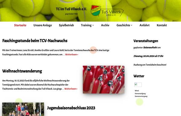 Vorschau von www.tc-vilseck.de, Tennisverein Vilseck