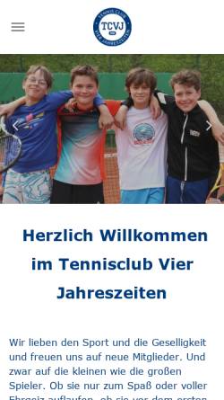 Vorschau der mobilen Webseite www.tcvj.de, Tennis Club Vier Jahreszeiten