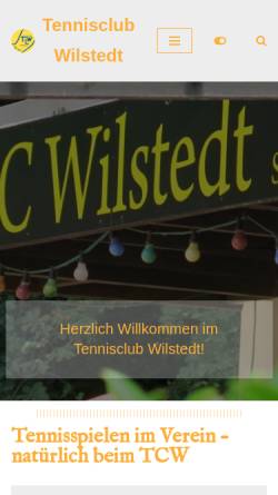 Vorschau der mobilen Webseite www.tennisclub-wilstedt.de, TCW - Tennisclub Wilstedt
