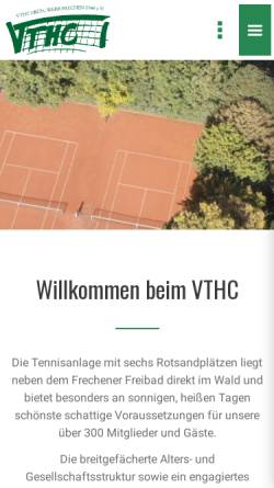 Vorschau der mobilen Webseite www.tennis-frechen.de, VTHC Grün-Weiß Frechen 1948 e.V.