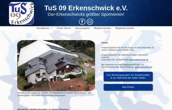 Vorschau von www.tus09e.de, TuS 09 Erkenschwick e.V.