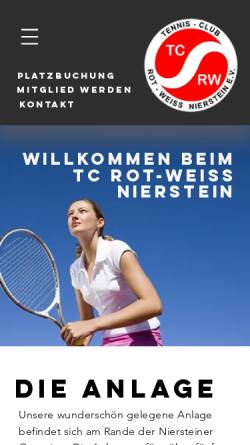 Vorschau der mobilen Webseite www.tennis-nierstein.de, TC Rot-Weiß Oppenheim / Nierstein e.V.