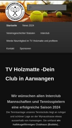 Vorschau der mobilen Webseite www.holzmatte.ch, Tenniclub Holzmatte Aarwangen