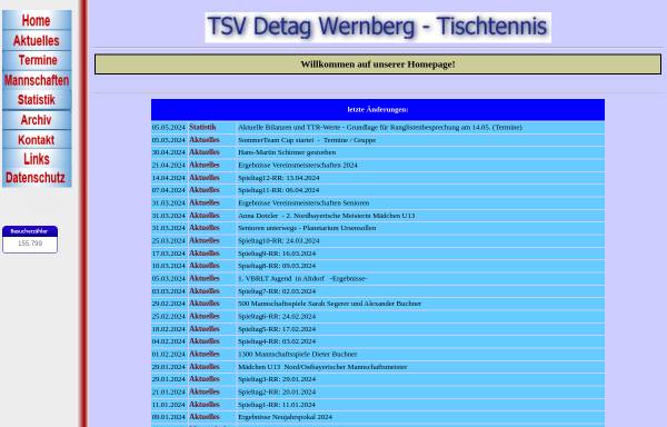 Vorschau von www.tt-wernberg.de, TSV Detag Wernberg