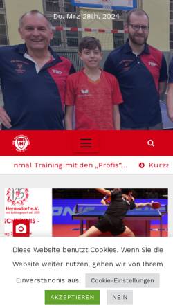 Vorschau der mobilen Webseite www.vfbhermdorf.cti-newmedia.de, VfB Hermsdorf