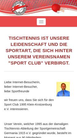Vorschau der mobilen Webseite www.sc1995kkb.de, Sportclub 1995 Klein-Krotzenburg
