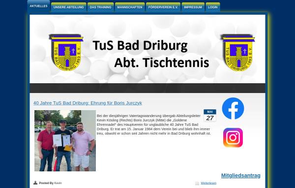 TuS Bad Driburg Tischtennisabteilung