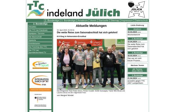 Vorschau von www.ttc-indeland-juelich.de, TTC indeland Jülich