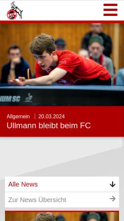 Vorschau der mobilen Webseite www.fc-koeln-tischtennis.de, 1.FC Köln Tischtennis