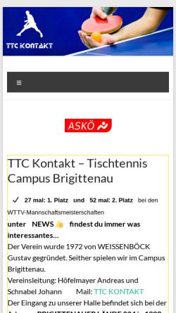 Vorschau der mobilen Webseite www.ttckontakt.at, TTCampus Brigittenau Kontakt