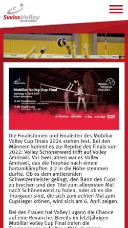 Vorschau der mobilen Webseite www.svrz.ch, Swiss Volley Region Zürich