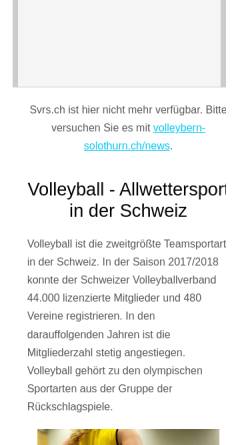 Vorschau der mobilen Webseite www.svrs.ch, Swiss Volley Region Solothurn