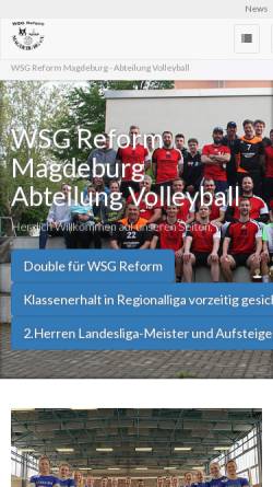 Vorschau der mobilen Webseite www.wsg-reform-volleyball.de, WSG Reform Magdeburg