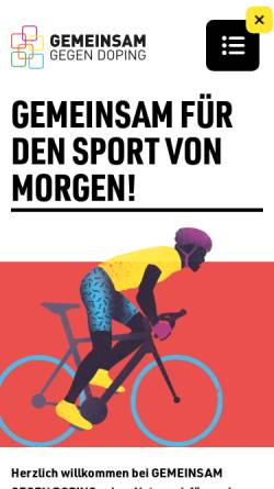Vorschau der mobilen Webseite www.gemeinsam-gegen-doping.de, Gemeinsam gegen Doping