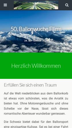 Vorschau der mobilen Webseite horni-ballonfahrten.ch, Horni Ballonfahrten GmbH