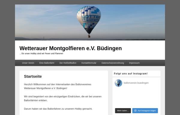 Vorschau von www.ballonverein.de, Wetterauer Montgolfieren e.V. Büdingen
