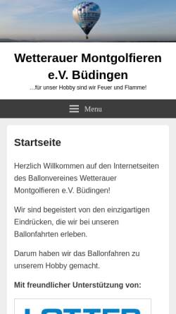 Vorschau der mobilen Webseite www.ballonverein.de, Wetterauer Montgolfieren e.V. Büdingen
