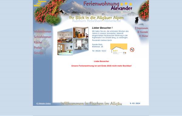 Vorschau von www.ferienwohnungalexander.de, Ferienwohnung Alexander