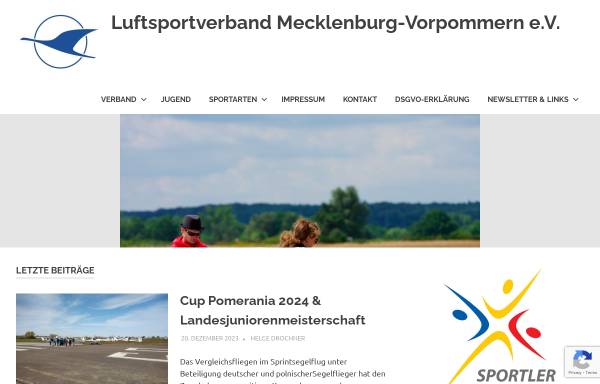 Vorschau von www.luftsportverband-mv.de, Luftsportverband Mecklenburg-Vorpommern e.V.