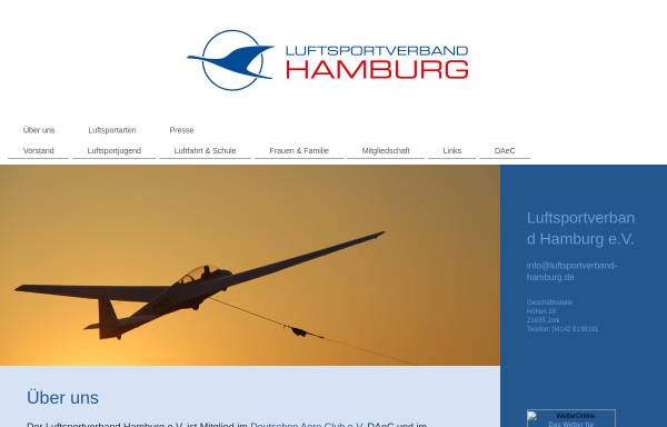 Vorschau von www.luftsport.hamburg, Luftsportverband Hamburg e.V.