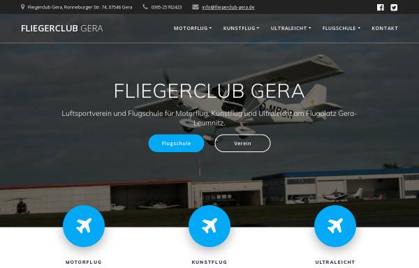 Vorschau von www.fliegerclub-gera.de, Fliegerclub Gera e.V.